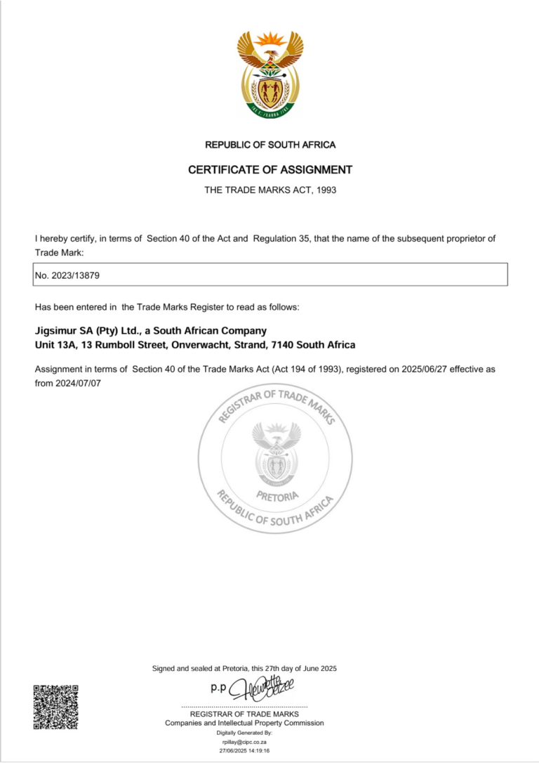 Jigsimur SA Trade Mark